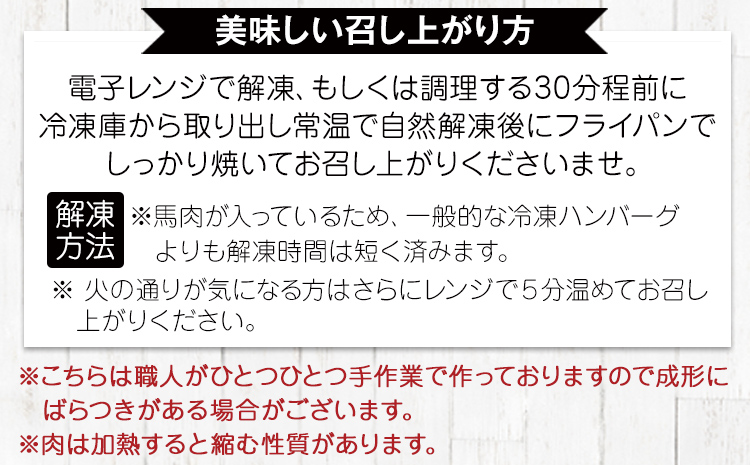 手作りハン馬ーグ 100g×10個 馬肉100%配合！【純国産馬肉使用】【熊本肥育】ハンバーグ たっぷり 冷凍 肉 お手軽 お取り寄せ《30日以内に出荷予定(土日祝除く)》