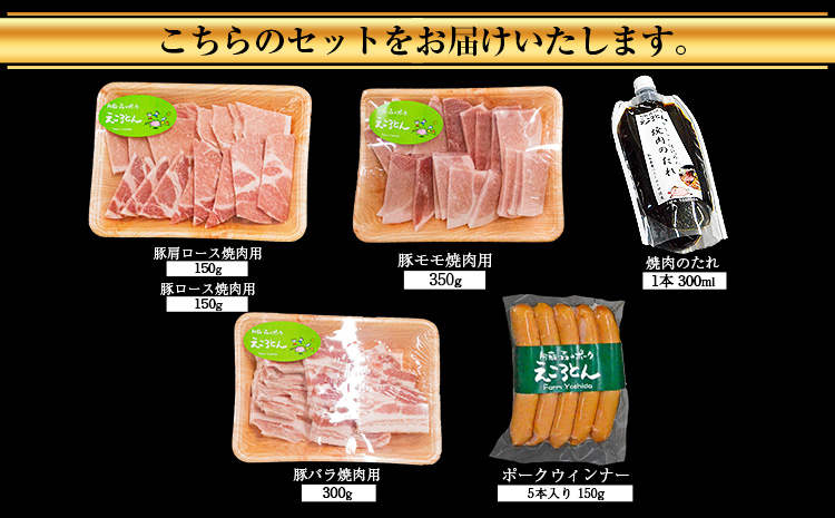 えころとん・豚肉5種(計1050g) バーベキュー・焼肉のたれセット 熊本県産 有限会社ファームヨシダ　《60日以内に出荷予定(土日祝除く)》