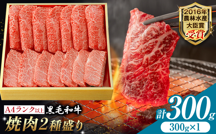 A5 A4 ランク 厳選 黒毛和牛 焼肉 2種盛り 300g《30日以内に出荷予定(土日祝除く)》熊本県 大津町 和牛焼肉LIEBE ステーキ 冷蔵 リーベ