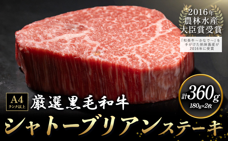 A5 A4 ランク 厳選 くまもと黒毛和牛 シャトーブリアンステーキ 2枚 (180g×2枚)《60日以内に出荷予定(土日祝除く)》熊本県 大津町 和牛焼肉LIEBE シャトーブリアン ステーキ 冷蔵 リーベ