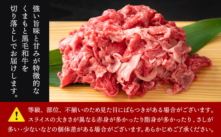 訳あり くまもと黒毛和牛 切り落とし 1.5kg(500ｇ×3ｐ）《30日以内に出荷予定(土日祝除く)》熊本県 大津町 黒毛和牛 肉 お肉 和牛 A5 A4 小分け