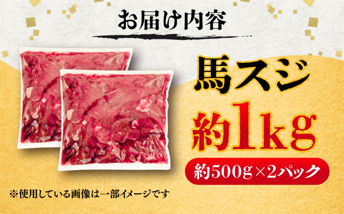 馬スジ 約1kg (約500g×2パック) / 馬肉 スジ 馬すじ 煮込み 煮物 カレー お肉 スジ肉 スジ すじ肉 料理用 馬 肉 熊本 すじ【五右衛門フーズ】 [BHCY041]