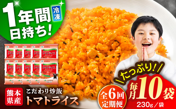 【全6回定期便】熊本県産 こだわり炒飯 トマトライス 計2.3kg (230g×10) ／ 冷凍食品 米飯 とまと 熊本県 特産品【ユーユーフーズ株式会社】 [BHCS016]