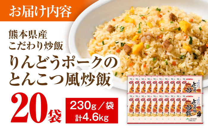 熊本県産 こだわり炒飯 りんどうポークの とんこつ風 炒飯 230g×20袋 合計4.6kg 【ユーユーフーズ株式会社】[BHCS010]