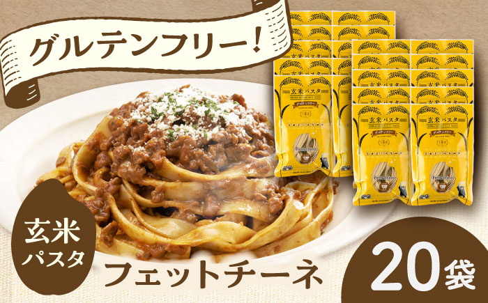 玄米パスタ フェットチーネ20袋セット / 玄米 パスタ 特産品 熊本【株式会社熊本玄米研究所】 [BHAF031]