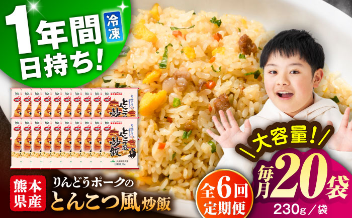 【全6回定期便】熊本県産 こだわり炒飯 りんどうポークの とんこつ風 炒飯 230g×20袋 合計4.6kg【ユーユーフーズ株式会社】 [BHCS034]