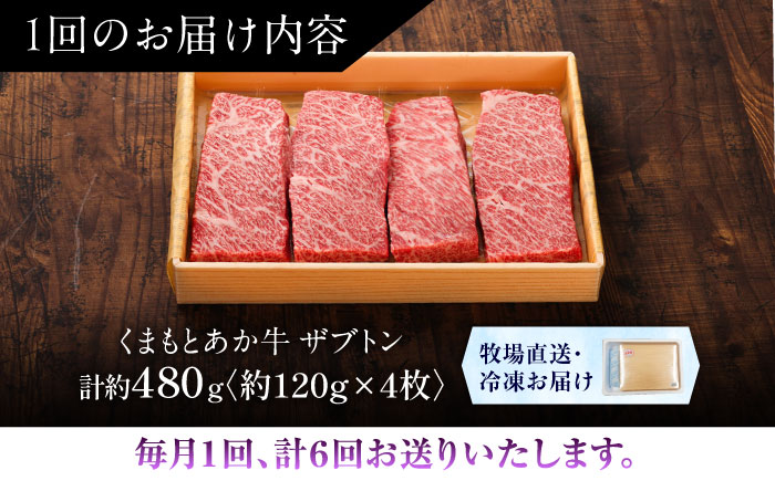 【全6回定期便】【GI認証】くまもとあか牛ザブトン 約120g×4枚 / 菊陽町 あかうし 熊本県 肉 にく niku ブランド 旨み 【有限会社 三協畜産】 [BHAS070]