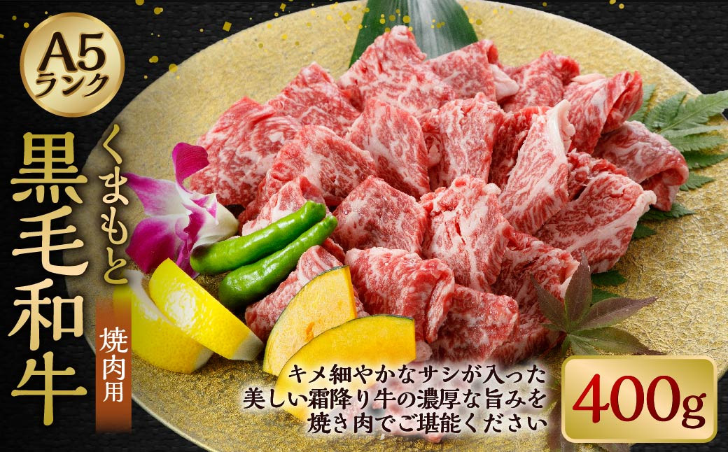 A5ランクのくまもと黒毛和牛 焼肉用 約400g 牛肉 和牛 やきにく 焼き肉 冷凍