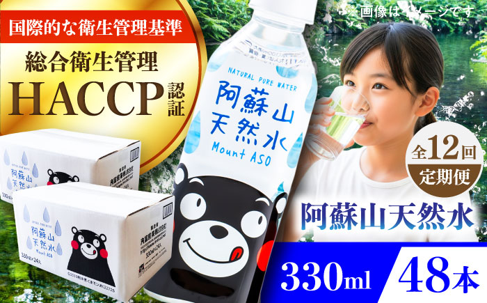 【全12回定期便】阿蘇山天然水 330ml 計48本(24本×2ケース) 天然水 水 ミネラルウォーター 備蓄 熊本 菊陽町【丸富産業株式会社】 [BHDG022]