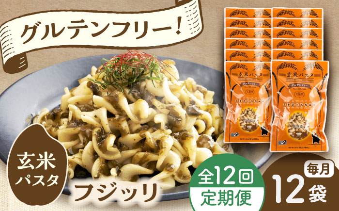 【全12回定期便】玄米パスタ フジッリ12袋セット / 玄米 パスタ 特産品 熊本【株式会社熊本玄米研究所】 [BHAF042]