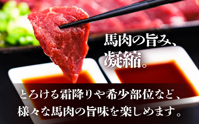 【冷蔵】純国産馬 馬刺し食べ比べセット計約260g(赤身/約70g フタエゴ/約70g 霜降り/約70g タテガミ/約50g) / ばさし 馬刺 熊本馬刺し 熊本県 菊陽町【株式会社古閑ファーム】 [BHDF009]