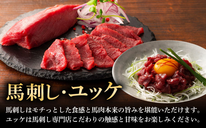 【全6回定期便】「熊本特産馬刺しとくまもと黒毛和牛」フジチクオリジナル贅沢食べ比べセット 3905【株式会社フジチク】 [BHAD052]