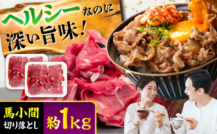 馬小間切り落とし 約1kg (約500g × 2パック) / 馬肉 こま切れ きりおとし 切落とし 馬小間 熊本 馬肉 切り落とし ヘルシー【五右衛門フーズ】 [BHCY037]