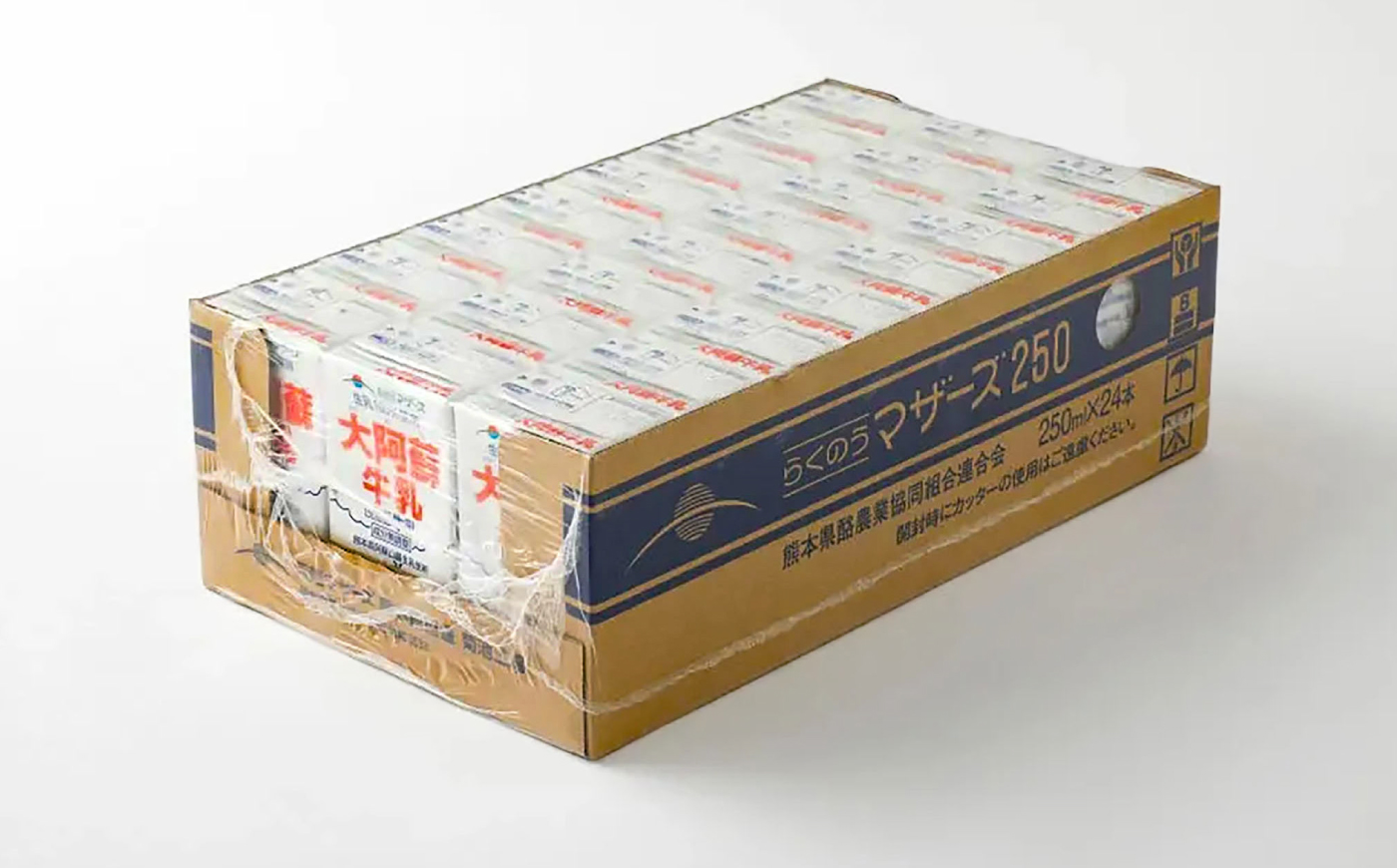 【全12回定期便】大阿蘇 牛乳 250ml(24本入り) / 阿蘇 熊本 乳牛 生乳 牛乳 ミルク 無調整 自然 らくのう 【合同会社 たべたせいか】 [BHBY024]