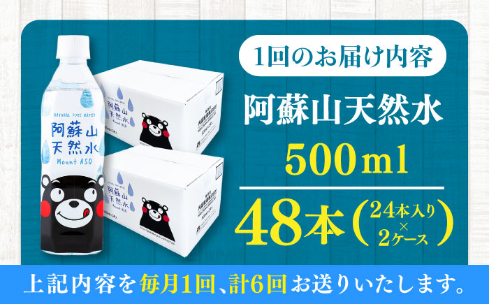 【全6回定期便】阿蘇山天然水 500ml 計48本(24本×2ケース) 天然水 水 ミネラルウォーター 備蓄 熊本 菊陽町【丸富産業株式会社】 [BHDG017]