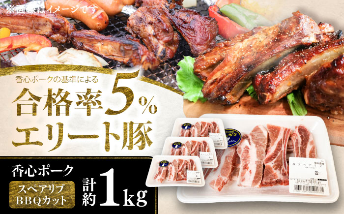 【香心ポーク】スペアリブBBQカット 約1kg【有限会社コーシン】 [BHAH004]