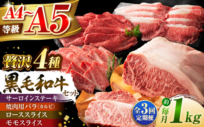 【全3回定期便】くまもと黒毛和牛「藤彩牛」厳選4種の贅沢セット 3904【株式会社フジチク】 [BHAD048]