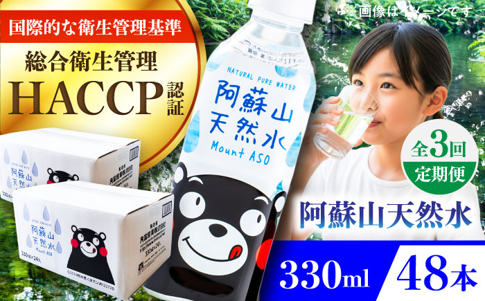 【全3回定期便】阿蘇山天然水 330ml 計48本(24本×2ケース) 天然水 水 ミネラルウォーター 備蓄 熊本 菊陽町【丸富産業株式会社】 [BHDG020]