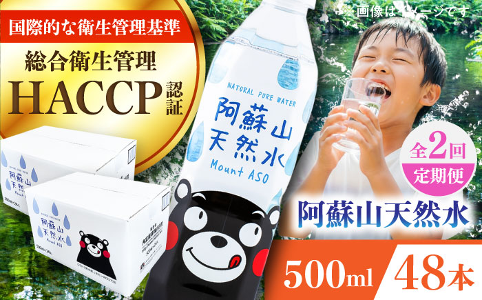 【全2回定期便】阿蘇山天然水 500ml 計48本(24本×2ケース) 天然水 水 ミネラルウォーター 備蓄 熊本 菊陽町【丸富産業株式会社】 [BHDG015]