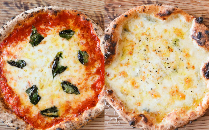 【 ナポリピッツァ専門店 が作る 薪窯焼き 冷凍 ピッツァ セット 】王道 マルゲリータ ×2枚、贅沢 4種 の チーズ (はちみつ付)×1枚【堀川ピッツァ】 [BHBV012]