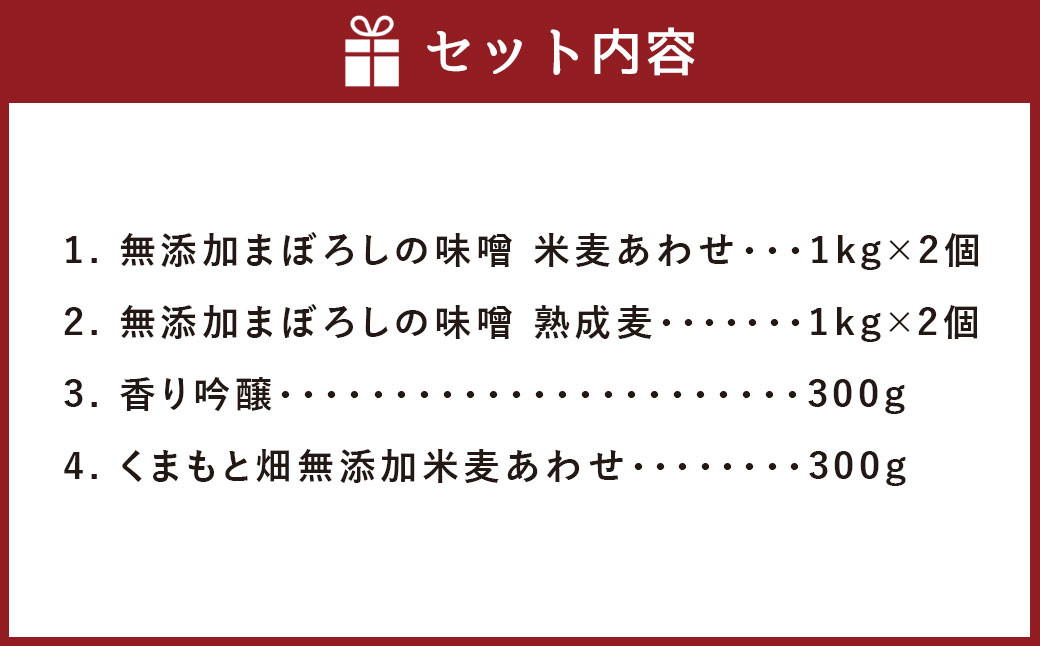 お味噌の詰合せ2 みそ 合わせ味噌 麦味噌 調味料 無添加 熊本県 特産品