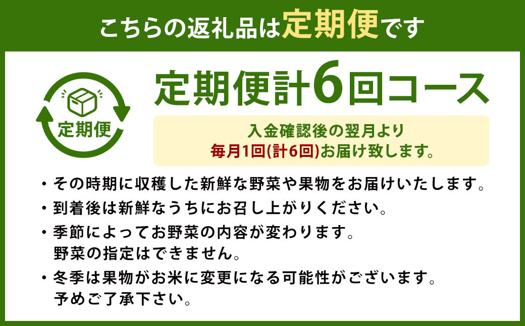 【6ヶ月定期便】菊陽町特産品 「野菜・果物などの詰め合わせ」 