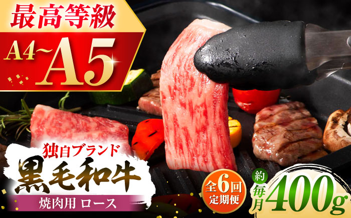 【全6回定期便】フジチク 藤彩牛 ロース 焼肉用 約400g 牛肉 黒毛和牛 国産【株式会社フジチク】 [BHAD094]