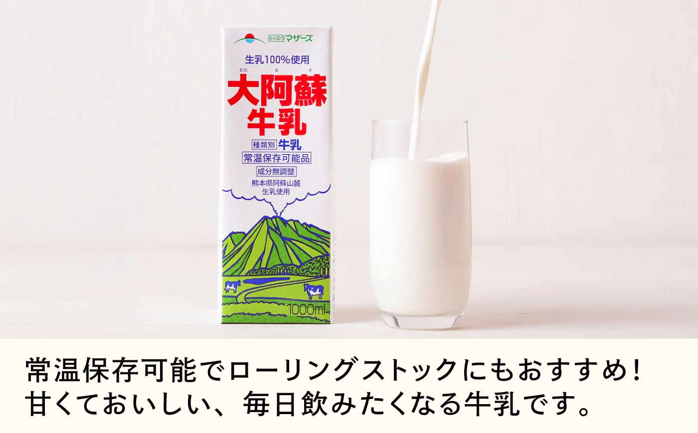 【全6回定期便】大阿蘇 牛乳 1000ml 紙パック(6本入) / 阿蘇 熊本 乳牛 生乳 牛乳 ミルク 無調整 自然 らくのう【合同会社 たべたせいか】 [BHBY025]