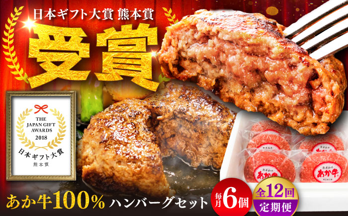 【全12回定期便】熊本和牛あか牛ハンバーグセット　約120g×6個 / 菊陽町 あかうし 熊本県 肉 にく niku ブランド 旨み【有限会社　三協畜産】 [BHAS035]