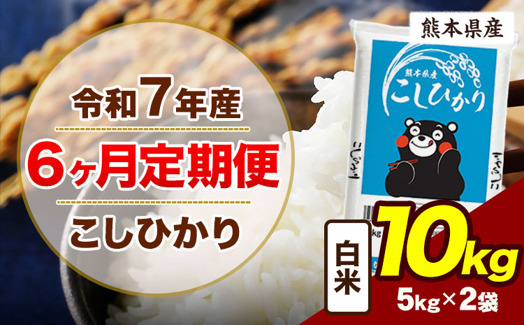 【6ヶ月定期便】令和7年産 定期便 こしひかり 10kg  白米 阿蘇 うぶやま 米 定期便 熊本県産 ふるさと納税 精米 ひの 米 こめ ふるさとのうぜい コシヒカリ コメ お米 おこめ《お申込み翌月から出荷》