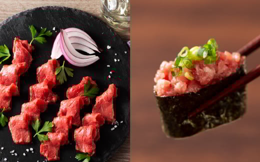 「熊本特産」赤身馬刺し3種とネギトロの詰め合わせ《30日以内に出荷予定(土日祝除く)》				