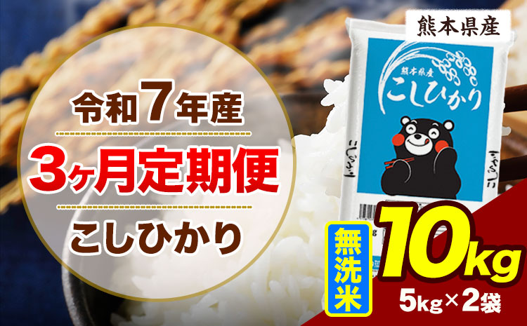 【3ヶ月定期便】令和7年産 定期便 こしひかり 10kg  無洗米 阿蘇 うぶやま 米 定期便 熊本県産 ふるさと納税 精米 ひの 米 こめ ふるさとのうぜい コシヒカリ コメ お米 おこめ《お申込み翌月から出荷》