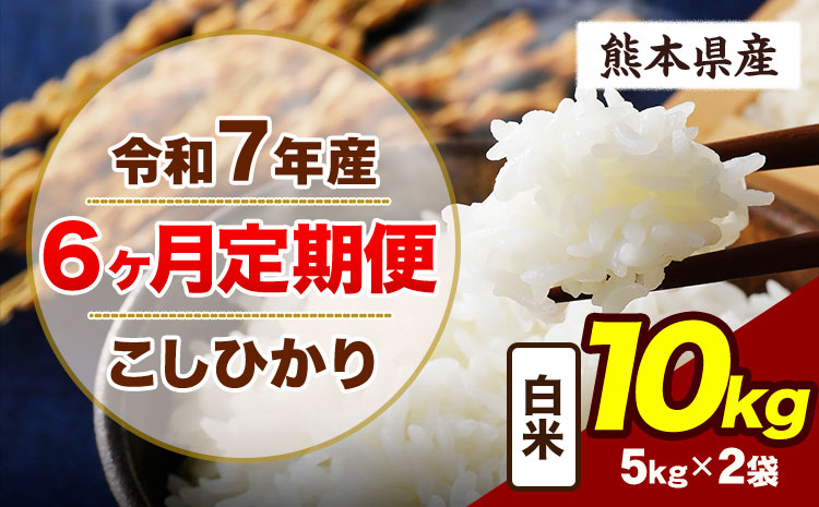 【6ヶ月定期便】令和7年産 定期便 こしひかり 10kg  白米 阿蘇 うぶやま 米 定期便 熊本県産 ふるさと納税 精米 ひの 米 こめ ふるさとのうぜい コシヒカリ コメ お米 おこめ《お申込み翌月から出荷》