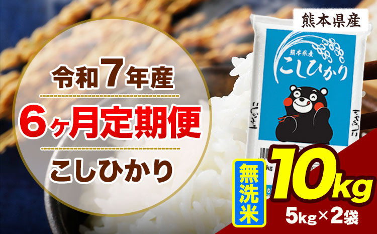 【6ヶ月定期便】令和7年産 定期便 こしひかり 10kg  無洗米 阿蘇 うぶやま 米 定期便 熊本県産 ふるさと納税 精米 ひの 米 こめ ふるさとのうぜい コシヒカリ コメ お米 おこめ《お申込み翌月から出荷》