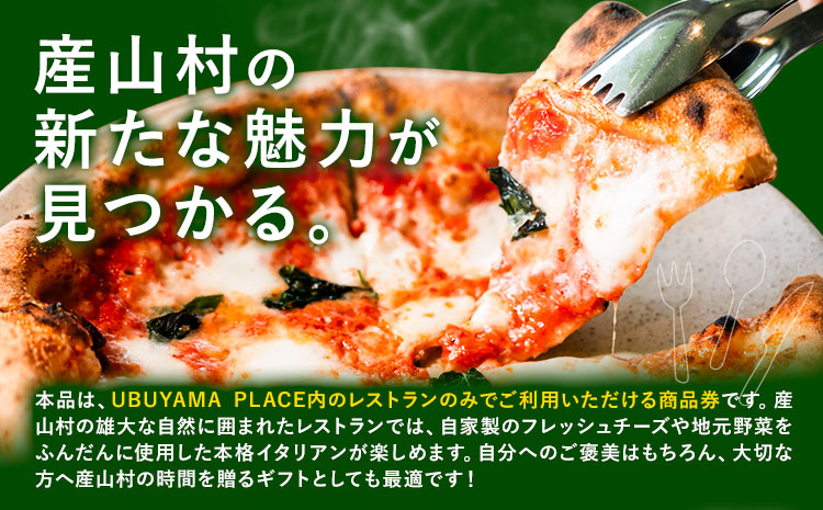 UBUYAMA PLACE レストラン 商品券 3000円 《30日以内に出荷予定(土日祝除く)》熊本県 産山村 チケット イタリアン ピザ 観光 プレゼント 贈り物 ギフト 金券 送料無料 産山 プレイス ランチ