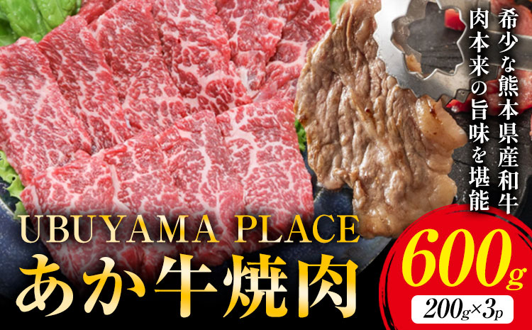 熊本県産 あか牛 焼肉 600g UBUYAMAPLACE《60日以内に出荷予定(土日祝除く)》あか牛 肉 牛肉 国産牛 ブランド牛 焼肉 小分け