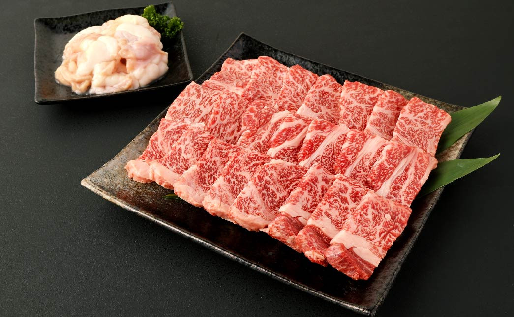 あか牛 赤身 焼肉 セット 500g(カタ350g・ホルモン150g) 2種類 肉 お肉 牛肉 和牛 焼き肉 くまもとあか牛
