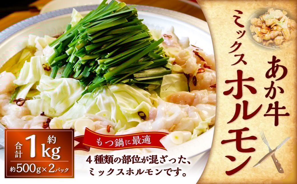 熊本和牛あか牛ホルモン約1kg（約500g×2）あか牛 もつ鍋 焼肉 ホルモン 焼き BBQ