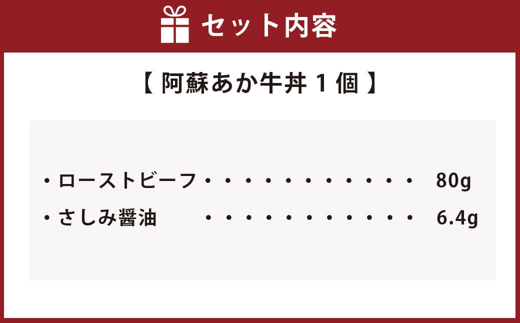 阿蘇 あか牛 丼 1個 ローストビーフ 醤油 セット 牛肉 お肉 肉 ヘルシー 熊本県産