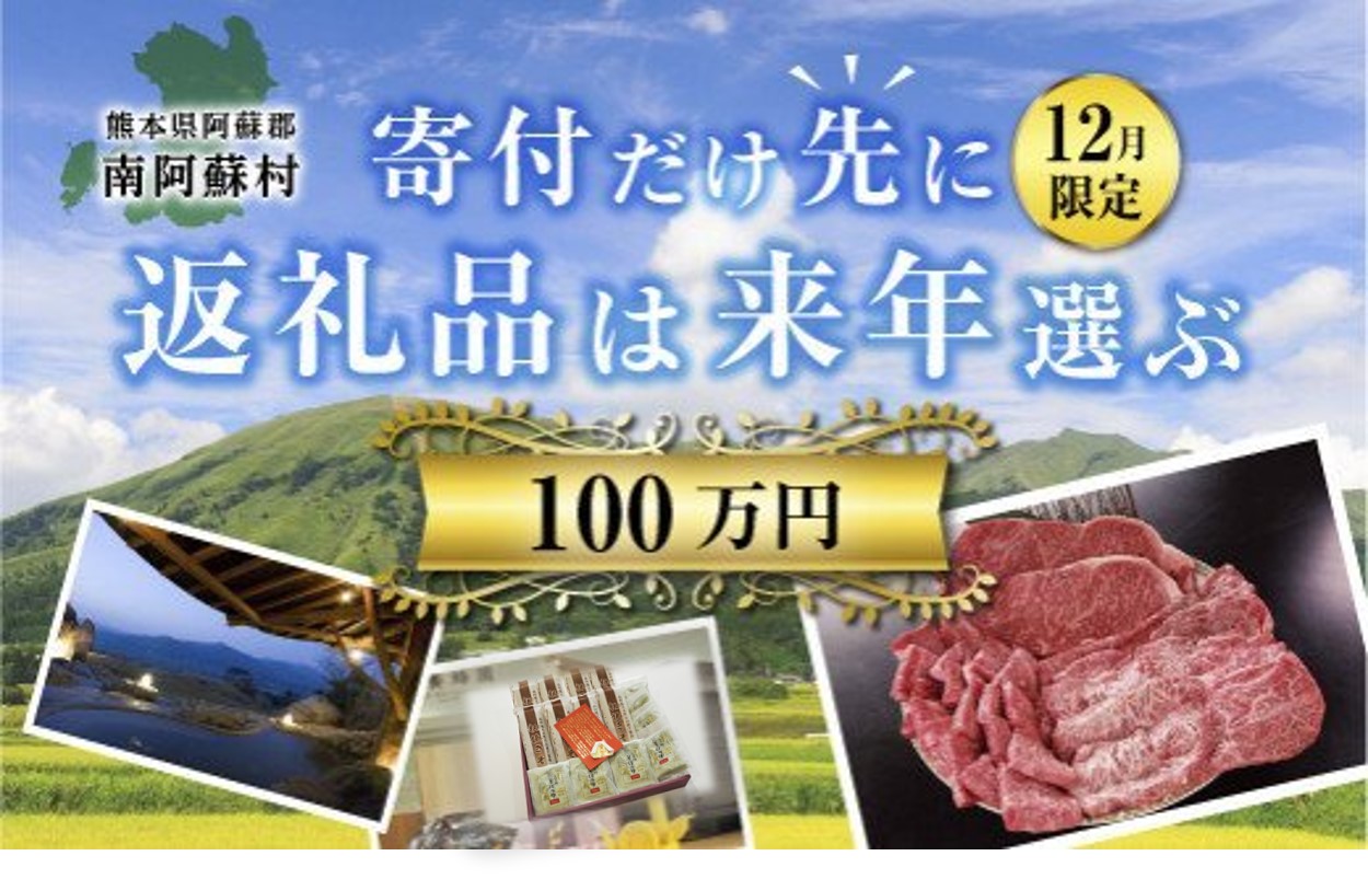 100万円『寄付だけ先に2025→返礼品は来年選ぶ』12月限定！