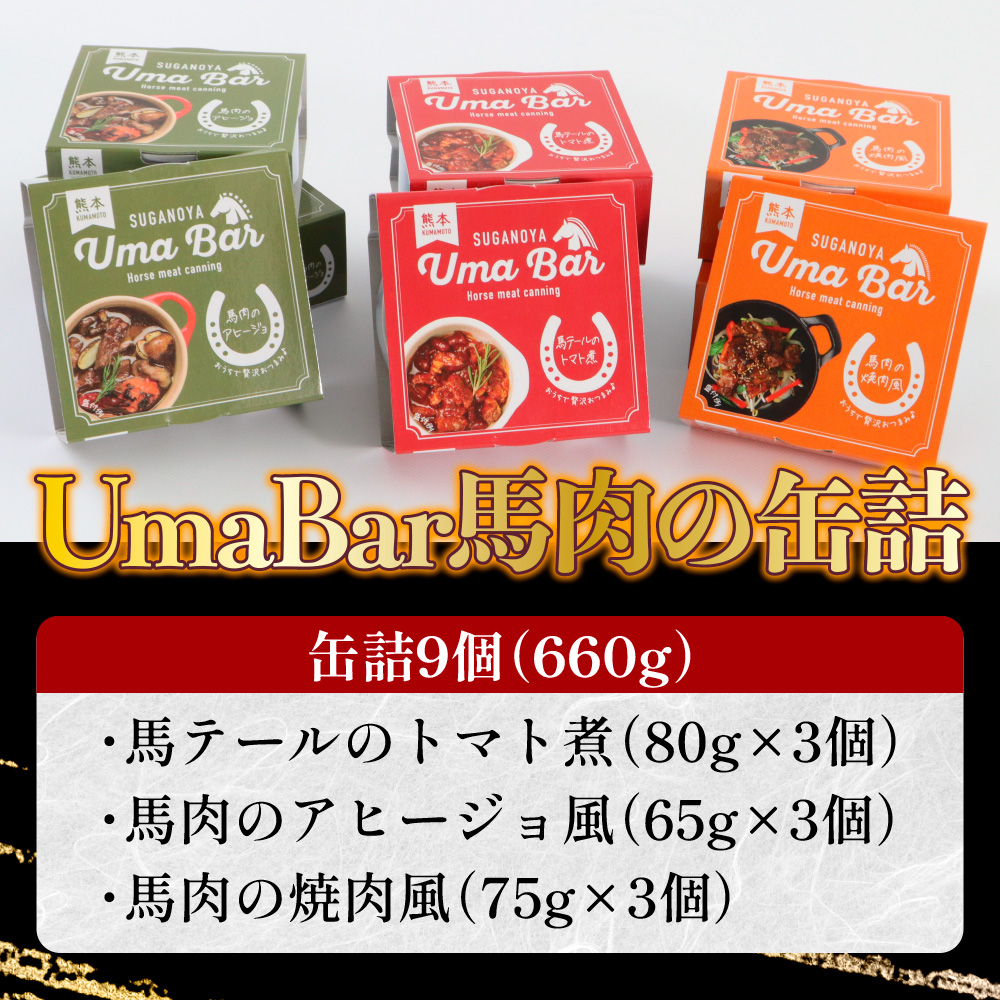 AG17 UmaBar馬肉の缶詰3種9個詰合せ