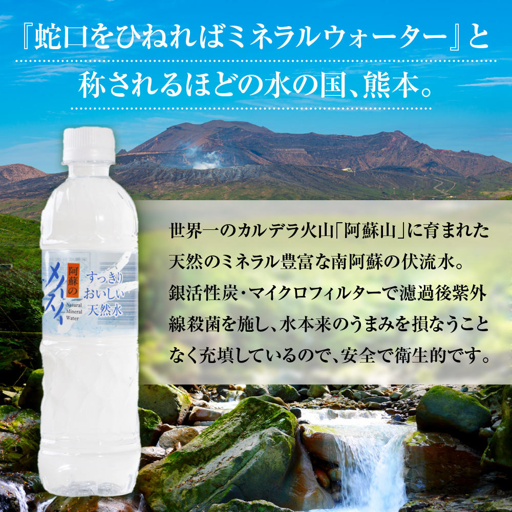 【2ケース】阿蘇のメイスイ　500ml×24本　計48本　AZ011