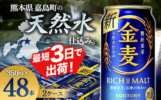 FKK19-779_サントリー 金麦 350ml×2ケース(48本)　熊本県 嘉島町 ビール