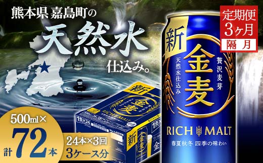 FKK19-791_【隔月3回定期便】サントリー金麦500ml×1ケース(24本） 熊本県 嘉島町 ビール