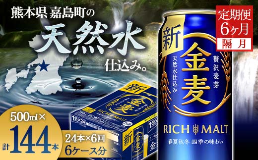 FKK19-792_【隔月6回定期便】サントリー金麦500ml×1ケース(24本） 熊本県 嘉島町 ビール