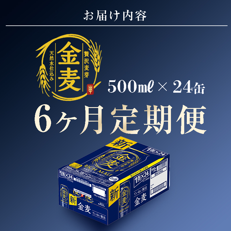 FKK19-789_【6ヶ月連続】サントリー金麦500ml×1ケース(24本） 熊本県 嘉島町 ビール