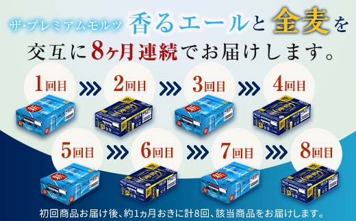 FKK19-855_【香るエール・金麦交互8回定期便】ザ・プレミアム・モルツ香るエール/金麦 各350ml×24本 熊本県 嘉島町 ビール