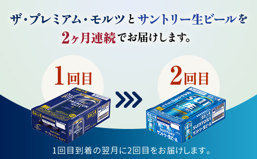 FK7-0158_【プレミアムモルツ・サントリー生ビール交互2回定期便】各350ml ×24本 熊本県 嘉島町 ビール ギフト 贈り物 酒 アルコール