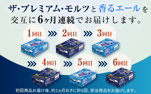 FK7-0114_【プレモル2種交互6回定期便】ザ・プレミアム・モルツ/香るエール 各350ml×24本 熊本県 嘉島町 ビール
