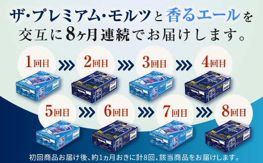 FK7-0115_【プレモル2種交互8回定期便】ザ・プレミアム・モルツ/香るエール 各350ml×24本 熊本県 嘉島町 ビール